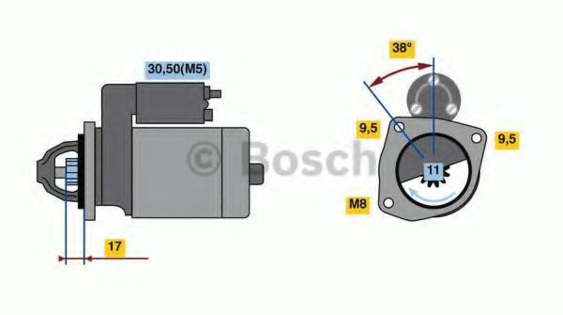 Starter CITROEN C4 CACTUS (2014 - 2016) BOSCH 0 986 023 580 piesa NOUA