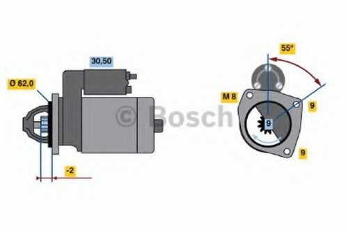 Starter CITROEN NEMO combi (2009 - 2016) BOSCH 0 986 013 850 piesa NOUA