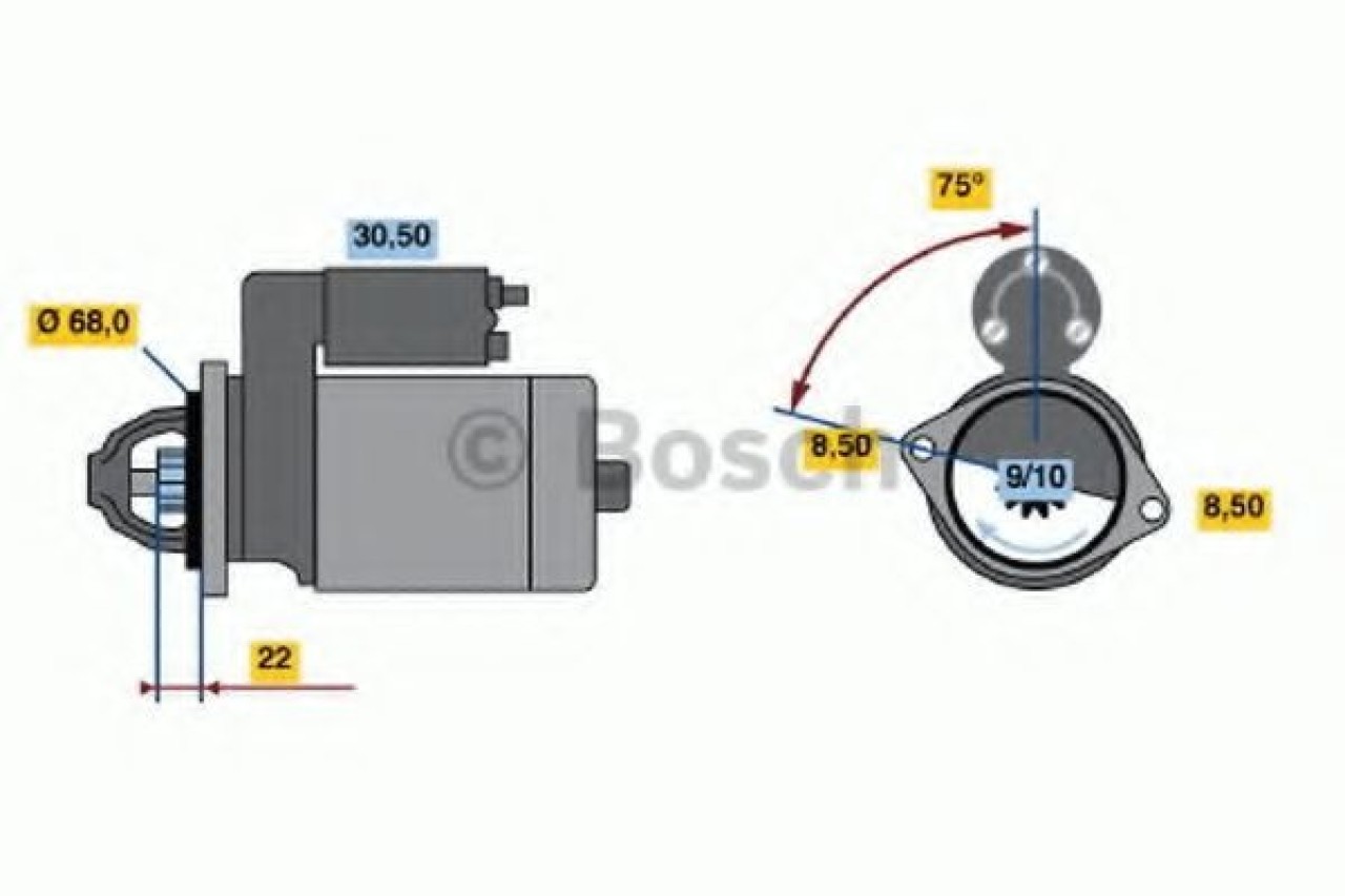 Starter DAEWOO NUBIRA Break (KLAJ) (1997 - 2016) BOSCH 0 986 017 120 piesa NOUA