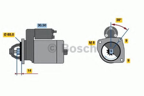 Starter FIAT ALBEA (178) (1996 - 2009) BOSCH 0 986 017 030 piesa NOUA