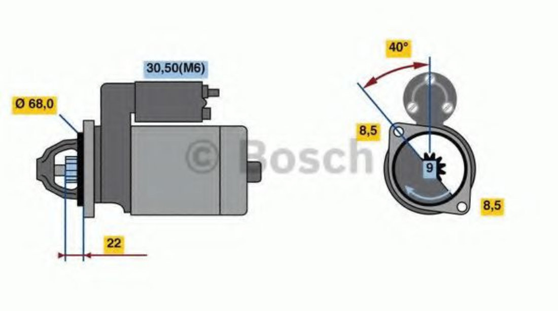 Starter FIAT CROMA (194) (2005 - 2016) BOSCH 0 986 023 660 piesa NOUA