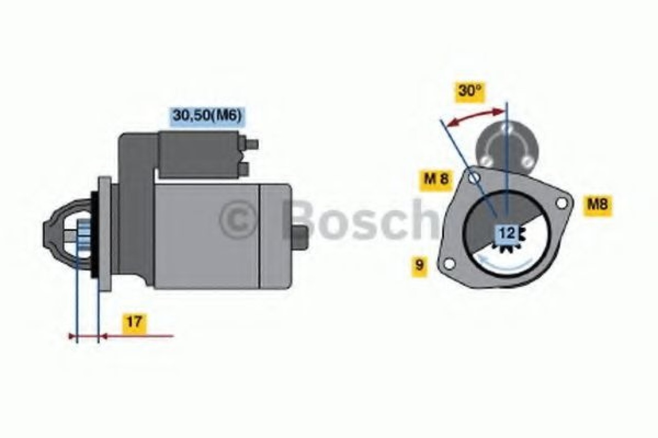 Starter FORD B-MAX Van (2012 - 2016) BOSCH 0 986 022 121 piesa NOUA