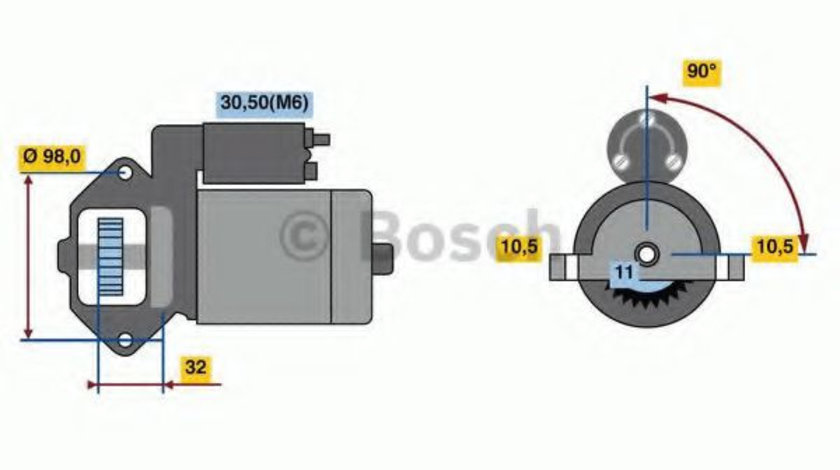 Starter FORD C-MAX (DM2) (2007 - 2016) BOSCH 0 986 023 570 piesa NOUA