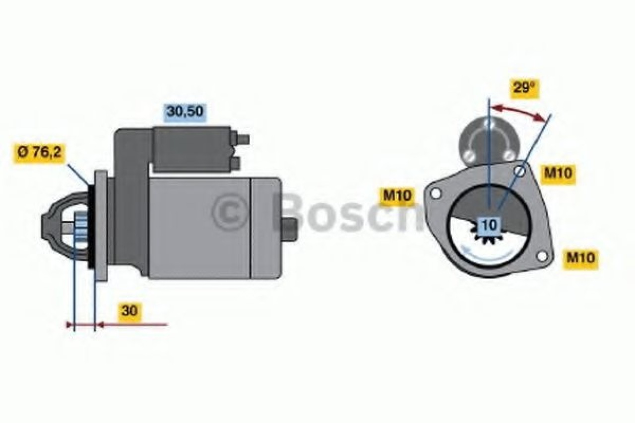 Starter FORD FIESTA VI (2008 - 2016) BOSCH 0 986 017 060 piesa NOUA