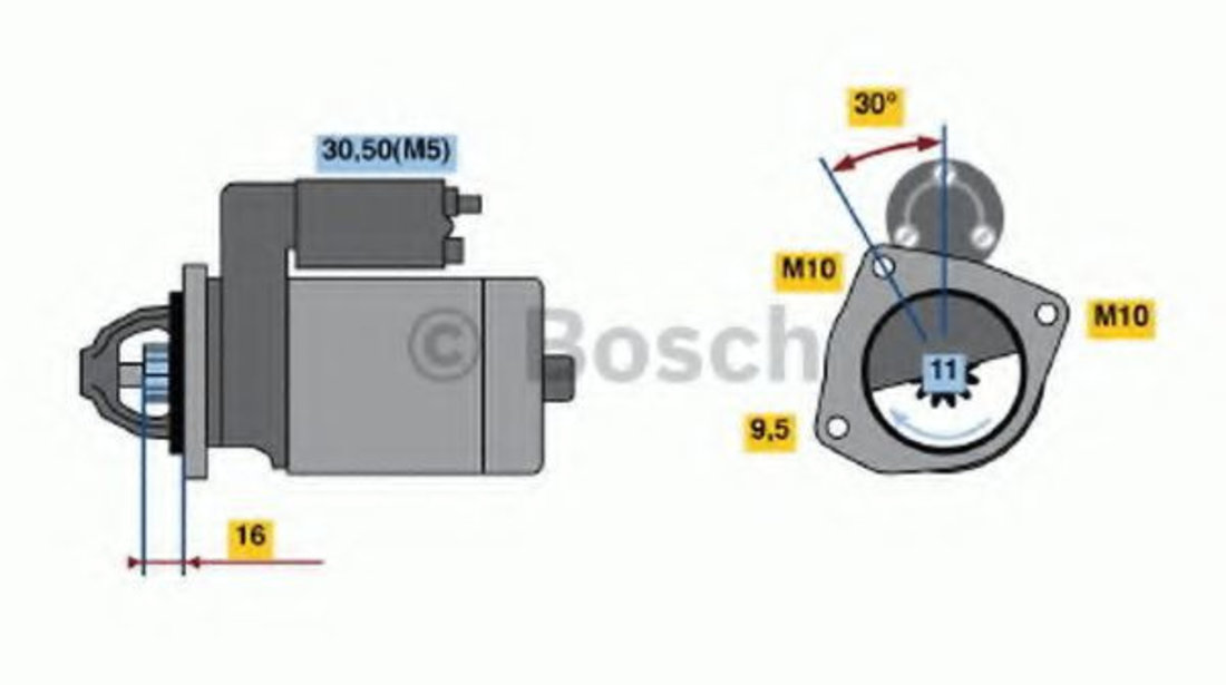 Starter FORD FOCUS C-MAX (2003 - 2007) BOSCH 0 986 022 131 piesa NOUA