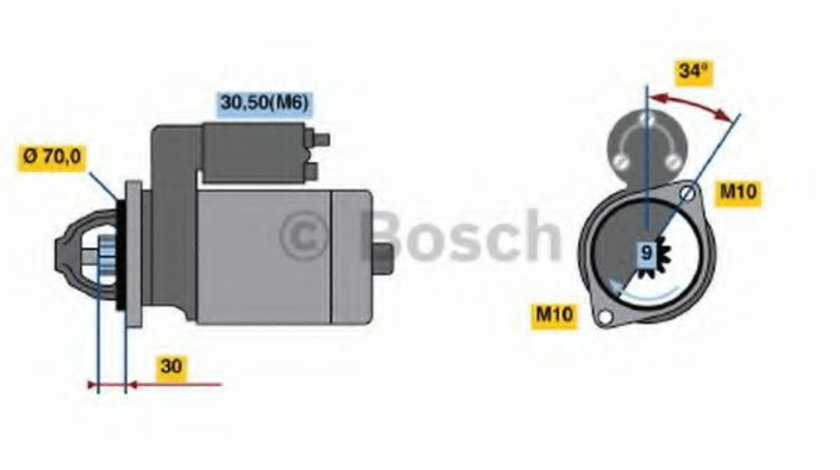 Starter MERCEDES C-CLASS (W203) (2000 - 2007) BOSCH 0 986 020 350 piesa NOUA