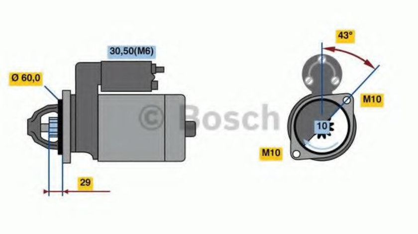 Starter MERCEDES GLK-CLASS (X204) (2008 - 2016) BOSCH 0 986 022 280 piesa NOUA