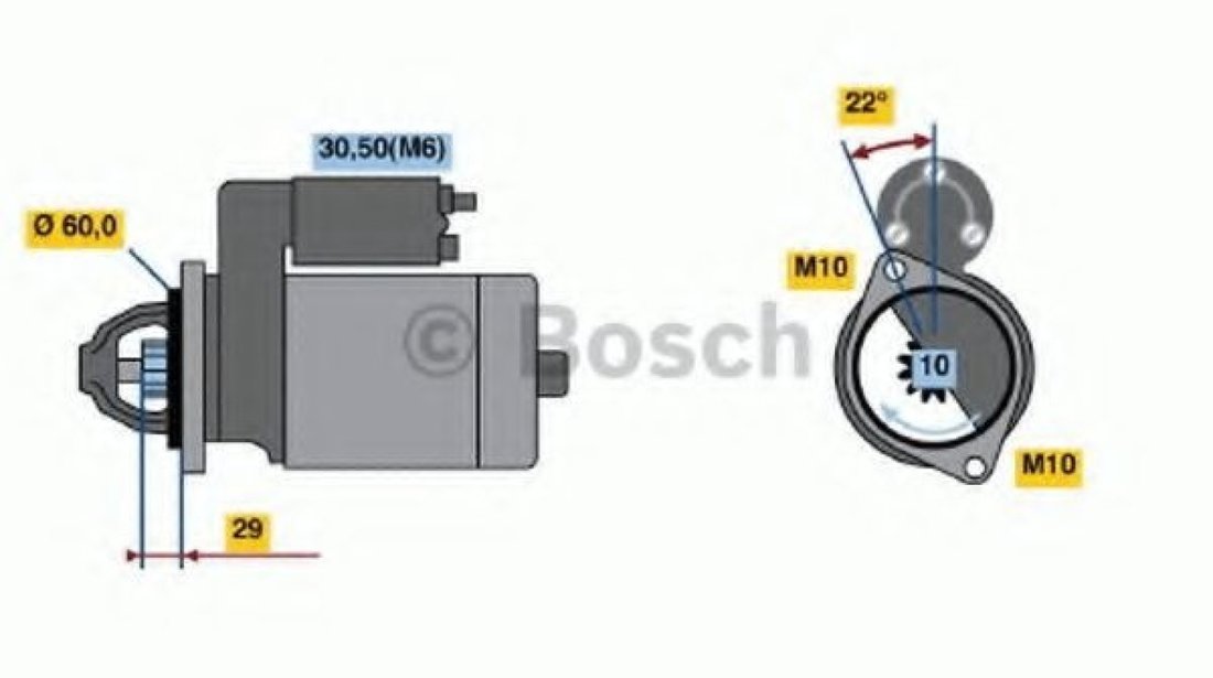 Starter MERCEDES SPRINTER 4,6-t platou / sasiu (906) (2006 - 2016) BOSCH 0 986 021 320 piesa NOUA