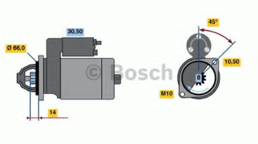 Starter NISSAN MICRA II (K11) (1992 - 2003) BOSCH 0 986 016 730 piesa NOUA