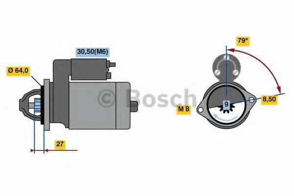 Starter OPEL ASTRA H GTC (L08) (2005 - 2016) BOSCH 0 986 022 730 piesa NOUA