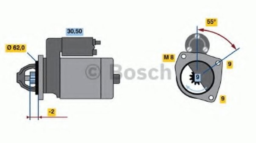 Starter PEUGEOT 306 Break (7E, N3, N5) (1994 - 2002) BOSCH 0 986 013 850 piesa NOUA