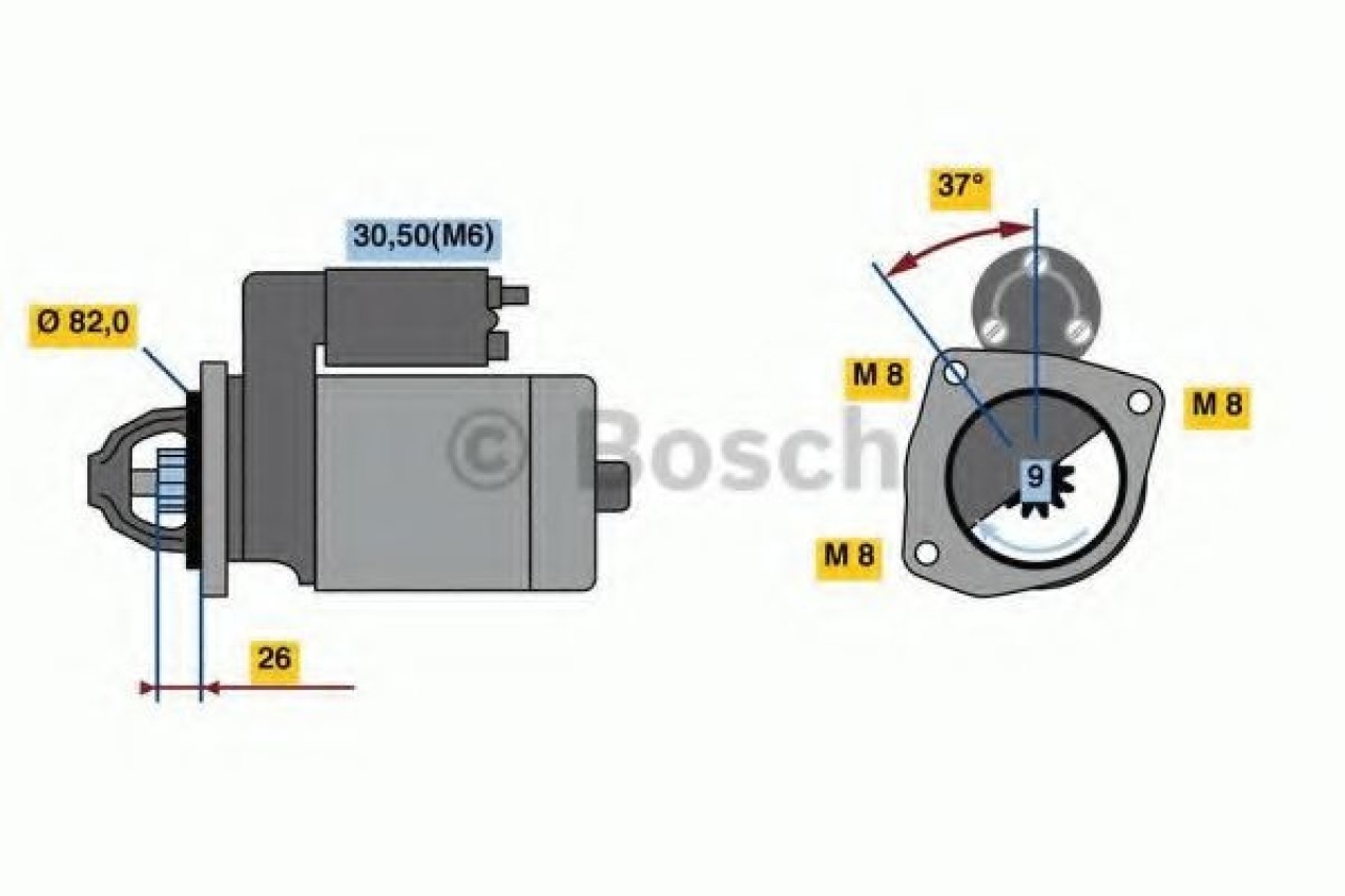 Starter PEUGEOT BOXER caroserie (2006 - 2016) BOSCH 0 986 023 120 piesa NOUA