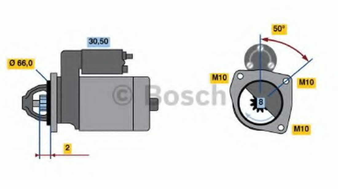 Starter RENAULT MEGANE I Break (KA0/1) (1999 - 2003) BOSCH 0 986 021 051 piesa NOUA