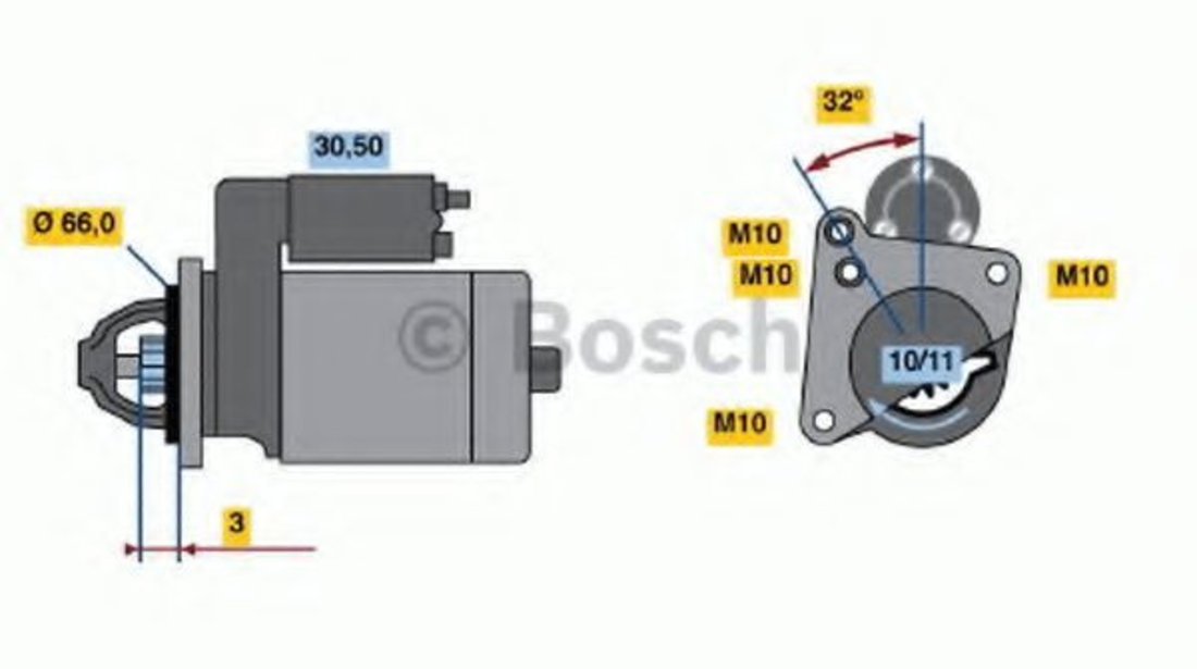 Starter RENAULT TRAFIC I caroserie (TXX) (1989 - 2001) BOSCH 0 986 013 200 piesa NOUA