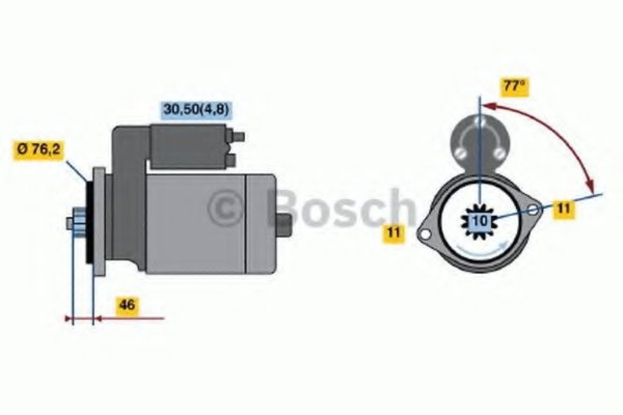 Starter SEAT LEON (1P1) (2005 - 2012) BOSCH 0 986 020 280 piesa NOUA