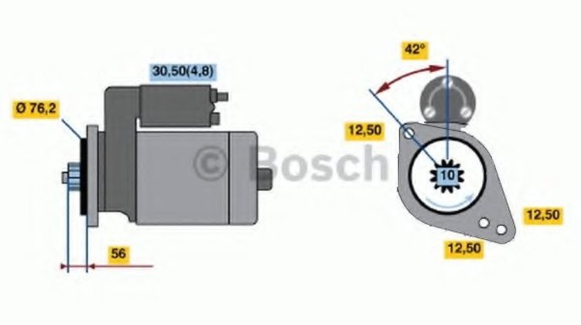 Starter SKODA FABIA I (6Y2) (1999 - 2008) BOSCH 0 986 020 250 piesa NOUA