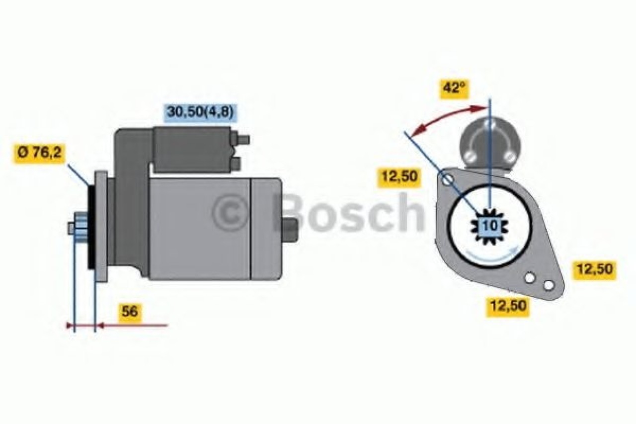 Starter SKODA FABIA II (2006 - 2014) BOSCH 0 986 020 250 piesa NOUA