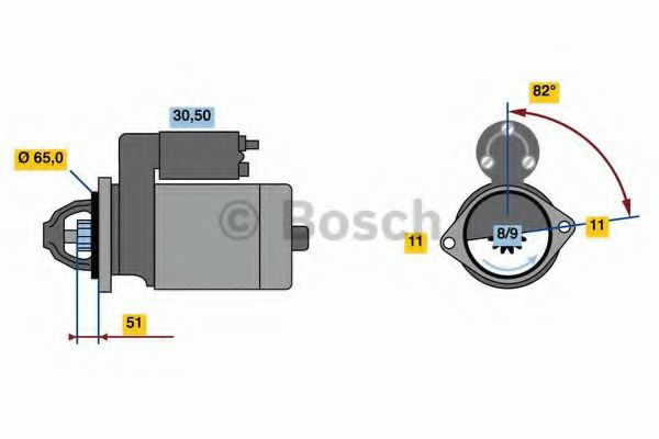 Starter SUBARU LEGACY IV (BL, BP) (2003 - 2016) BOSCH 0 986 023 470 piesa NOUA