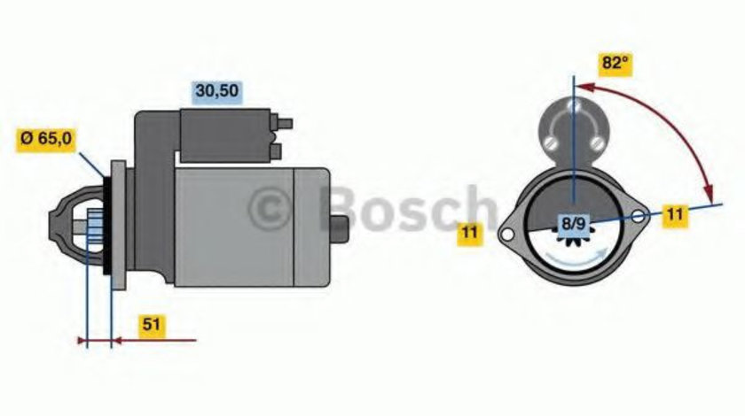 Starter SUBARU OUTBACK (BE, BH) (1998 - 2003) BOSCH 0 986 023 470 piesa NOUA