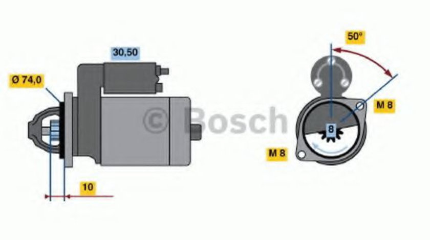 Starter SUZUKI ALTO (HA12, HA23) (1998 - 2004) BOSCH 0 986 014 371 piesa NOUA