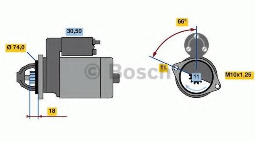 Starter TOYOTA AURIS (NRE15, ZZE15, ADE15, ZRE15, NDE15) (2006 - 2012) BOSCH 0 986 018 480 piesa NOUA