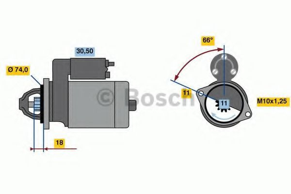 Starter TOYOTA COROLLA Combi (E12J, E12T) (2001 - 2007) BOSCH 0 986 018 480 piesa NOUA