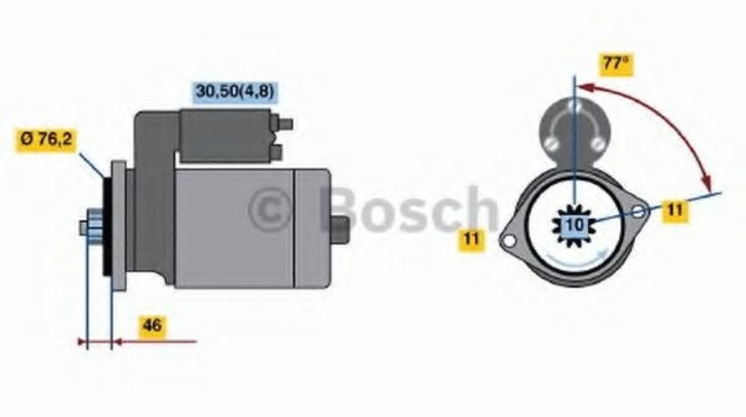 Starter VW GOLF IV (1J1) (1997 - 2005) BOSCH 0 986 020 280 piesa NOUA