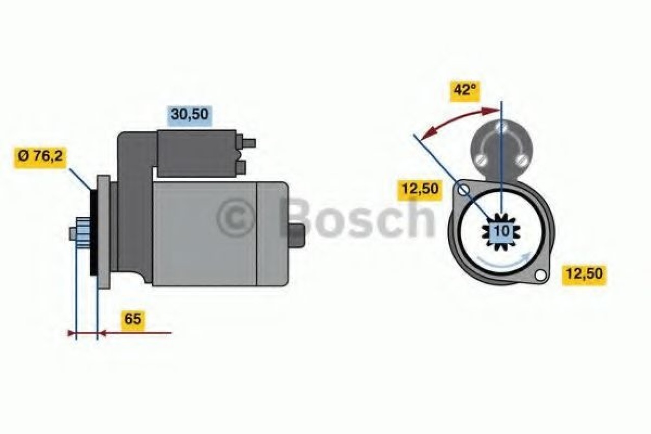 Starter VW GOLF VI (5K1) (2008 - 2013) BOSCH 0 986 020 260 piesa NOUA