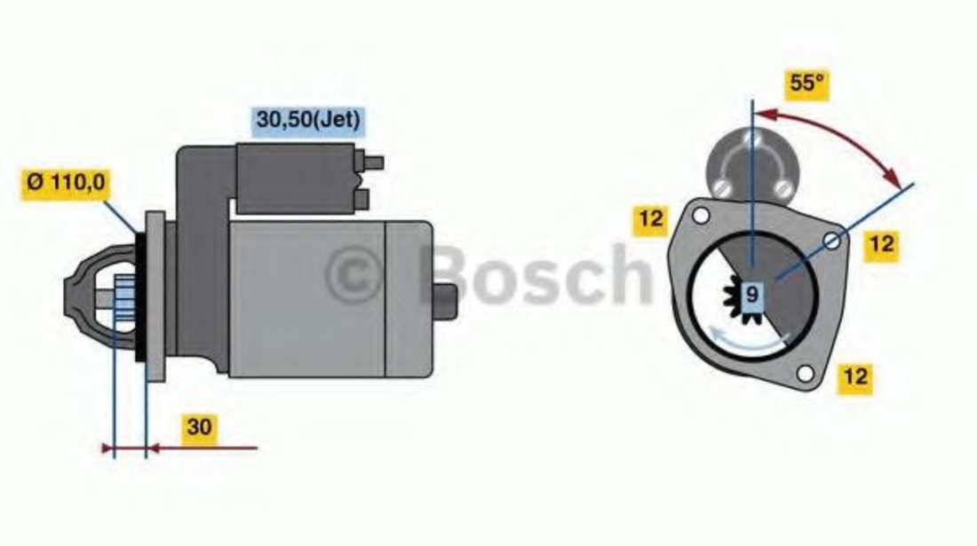 Starter VW LT II bus (2DB, 2DE, 2DK) (1996 - 2006) BOSCH 0 986 023 860 piesa NOUA