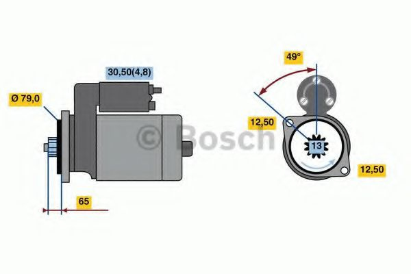 Starter VW SCIROCCO (137, 138) (2008 - 2016) BOSCH 0 001 153 009 piesa NOUA