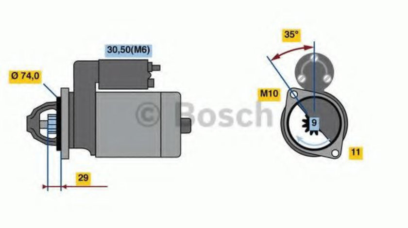 Starter VW TOUAREG (7P5) (2010 - 2016) BOSCH 0 986 024 120 piesa NOUA