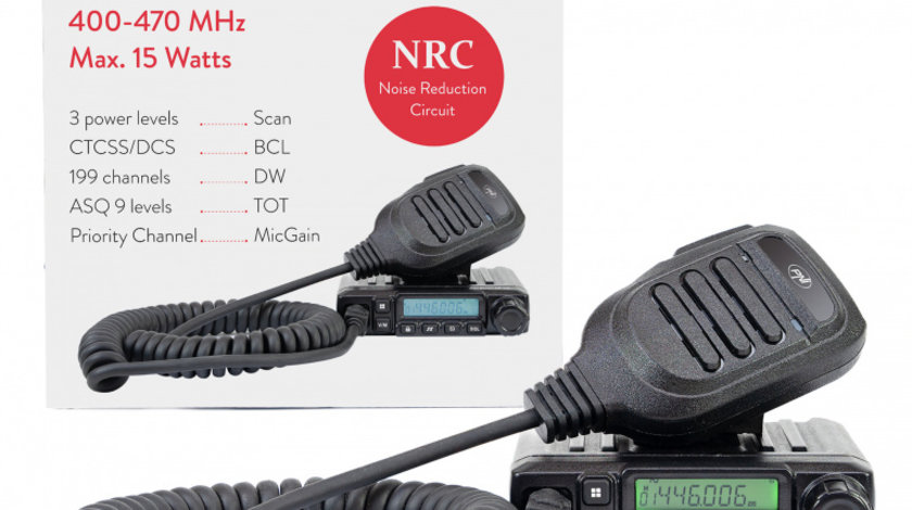 Statie radio UHF PNI Escort HP 446, 199 canale, ASQ 9 niveluri, Scaun, Dual Watch, CTCSS-DCS, putere 0.5W la 15W, functie NRC PNI-HP446