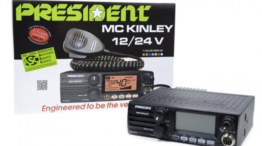 Statie radioamatori President MC KINLEY ASC AM FM LSB, USB, SSB 40CH ANL NB Hi-Cut 12/24V PNI-TXPR600