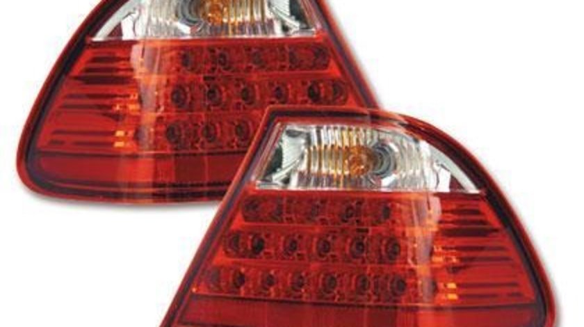 STOPURI CU LED BMW E46 COUPE FUNDAL RED/CROM -COD FKRLXLBM033