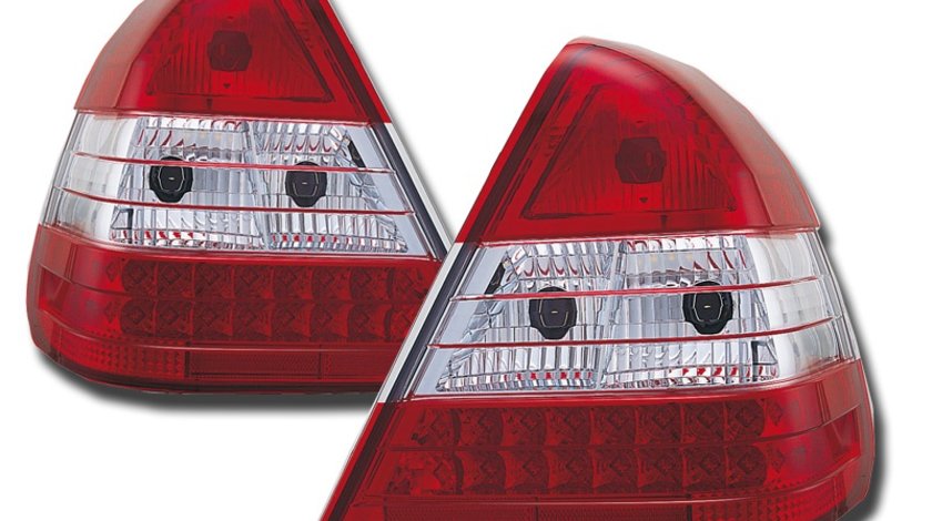 STOPURI CU LED MERCEDES C-KLASS FUNDAL RED/CROM -COD FKRLXLMB8021