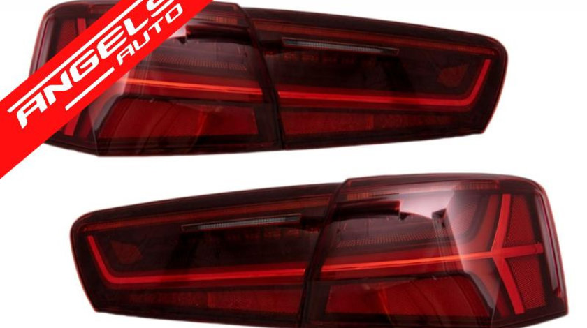 Stopuri Full LED Audi A6 C7 4G (11-14) Red/Clear Semnalizare Dinamica