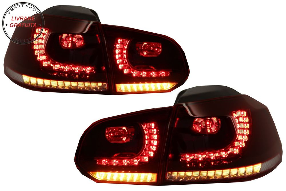 Stopuri FULL LED VW Golf 6 VI (2008-2013) R20 Design Semnal Secvential Dinamic- livrare gratuita