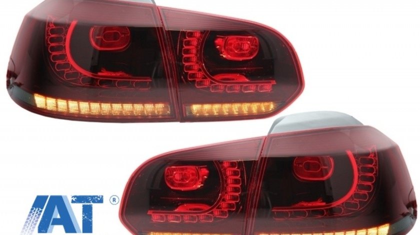 Stopuri Full LED VW Golf 6 VI (2008-2013) R20 Design Rosu Fumuriu