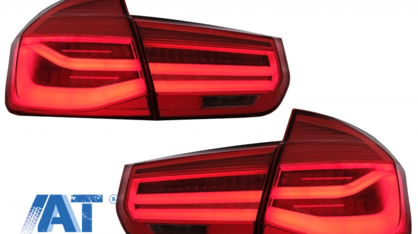 Stopuri LED compatibil cu BMW Seria 3 F30 (2011-2019) Rosu Clar LCI Design cu Semnal Dinamic Secvential
