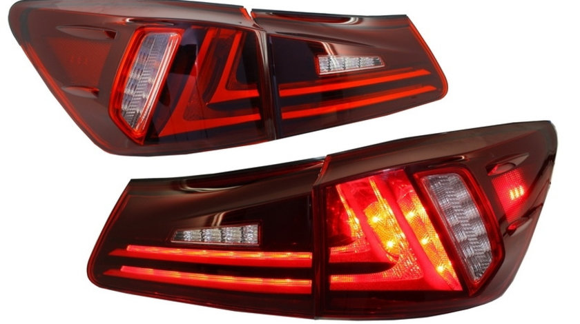 Stopuri LED compatibil cu LEXUS IS XE20 (2005-2012) Light Bar Facelift New XE30 Design Rosu Clar TLLXISXE20RC