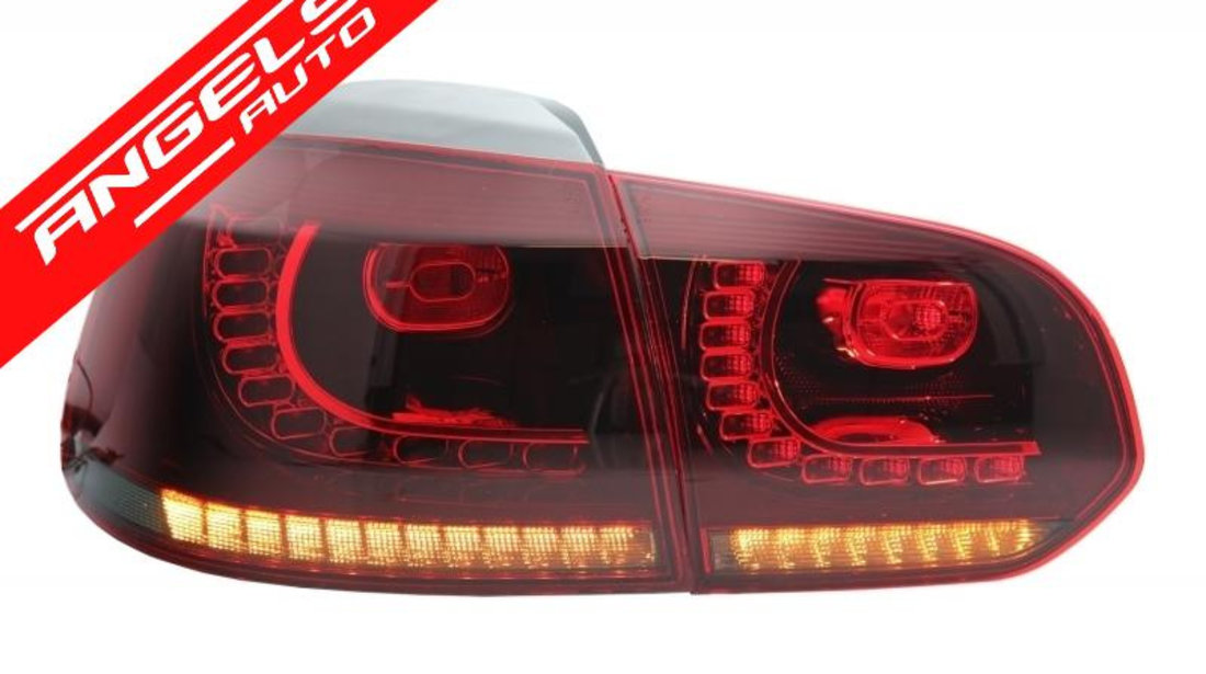 Stopuri LED VW Golf 6 (2008-2013) R20 Design Rosu Fumuriu