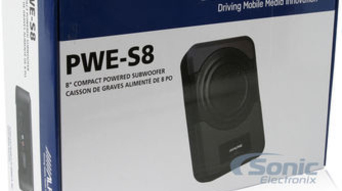 Subwoofer Auto Activ Alpine PWE-S8 Model Underseat (sub scaun) 8'' 20 cm  120W Telecomanda Bass / Vol #4168370