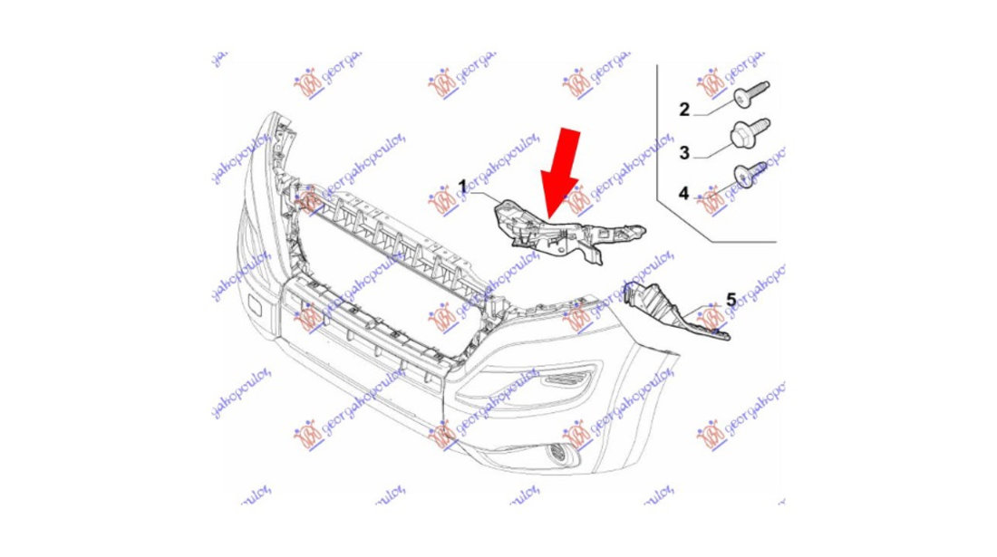 Suport bara fata far stanga Citroen Jumper 2014- NOU 1375163080 1612521880 1612522080