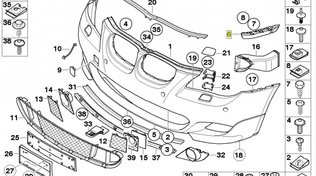 Suport Bara Fata Stanga Am Bmw Seria 5 E61 2003-2007 51117033705