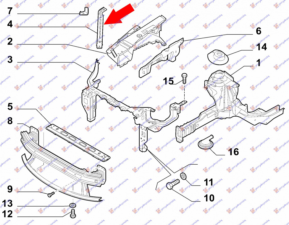 Suport Far - Fiat Bravo 2007 , 51874045