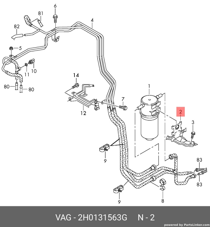 Suport filtru motorinaVolkswagen Amarok 2H 2014 2015 OEM 2H0131563G