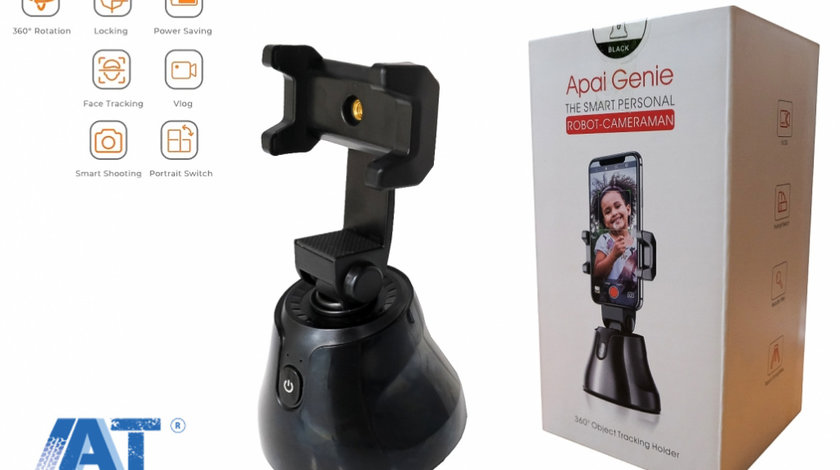 Suport pentru Telefonul Mobil Urmarire Automata a obiectelor/fetei cu Rotatie 360 ​​Selfie Stick pentru TikTok / YouTube / Stream live / Machiaj