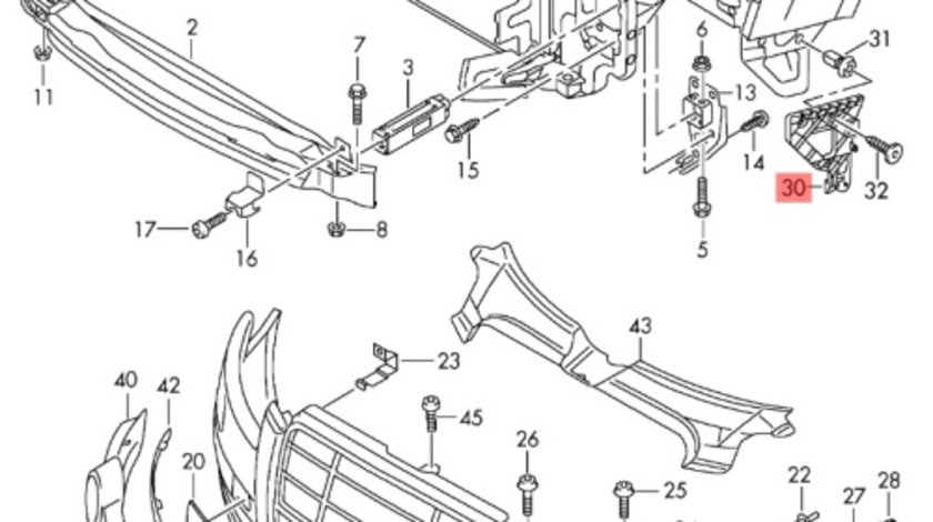 Suport stanga bara fata Audi A6 4F sedan 2007 2008 OEM 4F0807227