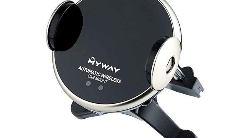 Suport Telefon Cu Incarcare Wireless Si Inchidere Automata Cu Senzor, Prindere In Grilaj Ventilatie Myway 63064