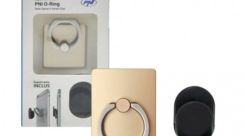 Suport universal PNI O-Ring, Desk Stand si Smart Grip, Champagne, suport auto inclus PNI-O-RING-CH